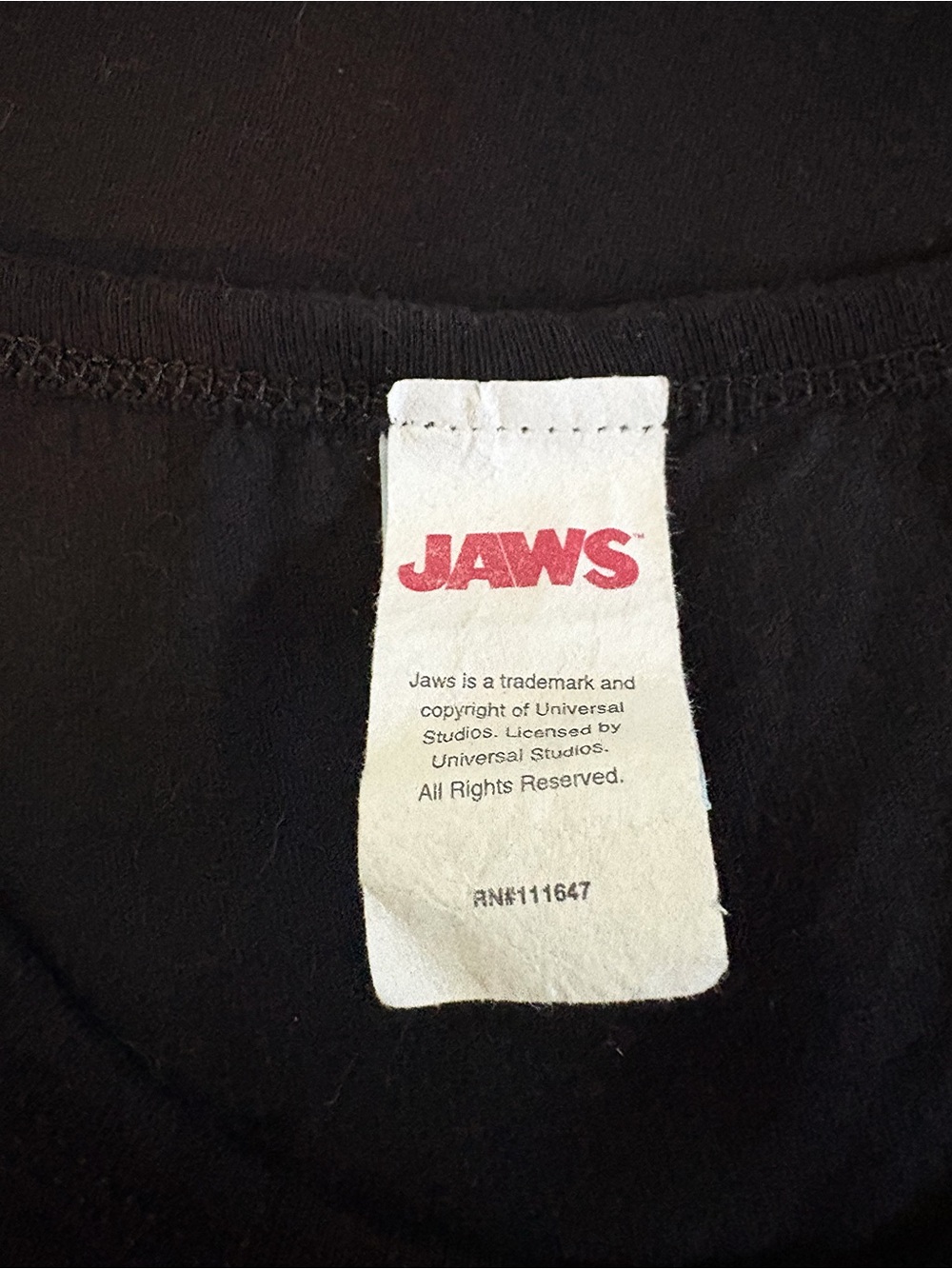 JAWS Black Graphic Tank Top XL - Picture 5 of 5